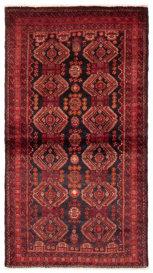 Bordered  Tribal Black Area rug 3x5 Afghan Hand-knotted 388989