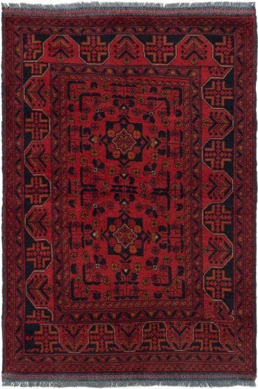 Bordered  Tribal Brown Area rug 3x5 Afghan Hand-knotted 282264