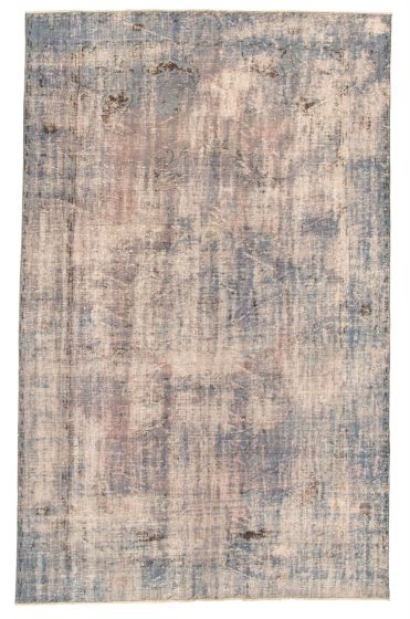 Overdyed  Transitional Blue Area rug 6x9 Turkish Hand-knotted 328163