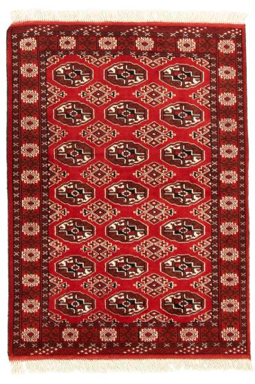 Bordered  Tribal Red Area rug 3x5 Turkmenistan Hand-knotted 334674