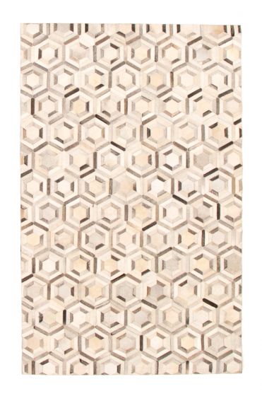 Accent  Transitional Ivory Area rug 5x8 Argentina Handmade 350739