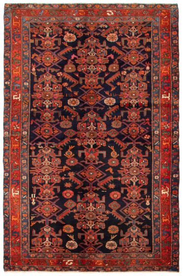 Bordered  Vintage Blue Area rug 3x5 Persian Hand-knotted 357622