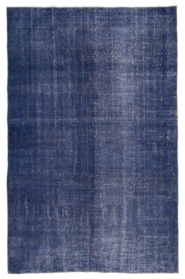 Overdyed  Transitional Blue Area rug 6x9 Turkish Hand-knotted 362187