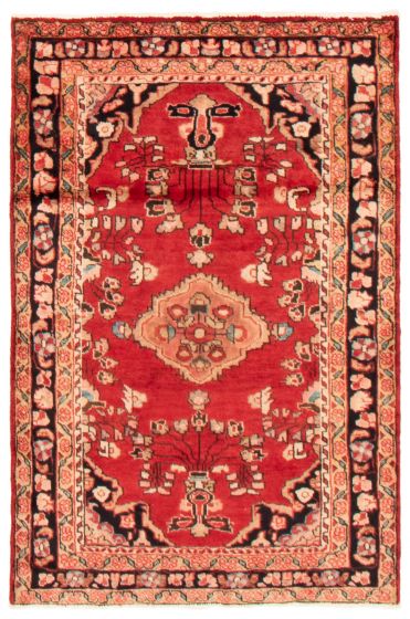 Bordered  Vintage Red Area rug 3x5 Persian Hand-knotted 365075