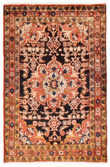 Bordered  Traditional Blue Area rug 3x5 Persian Hand-knotted 366304