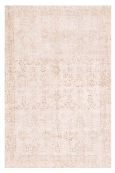 Transitional  Vintage/Distressed Ivory Area rug 6x9 Turkish Hand-knotted 374921