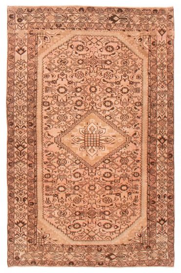 Vintage/Distressed Brown Area rug 3x5 Turkish Hand-knotted 388477