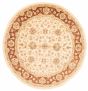 Bordered  Traditional Ivory Area rug Round Pakistani Hand-knotted 362335