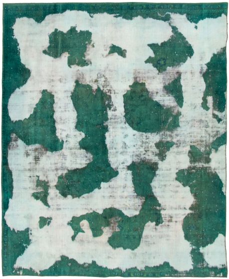 Casual  Transitional Green Area rug 6x9 Turkish Hand-knotted 332394