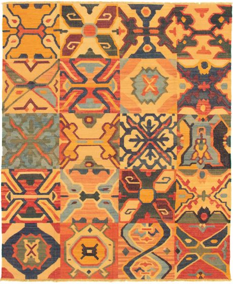 Casual Transitional Multi Area rug 6x9 Turkish Flat-weave 335854
