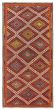 Flat-weaves & Kilims  Geometric Red Area rug Unique Turkish Flat-Weave 391793