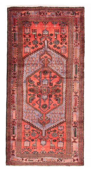Bordered  Tribal Red Area rug Unique Turkish Hand-knotted 380471