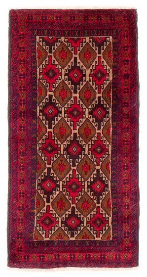 Bordered  Tribal Ivory Area rug 3x5 Afghan Hand-knotted 384643