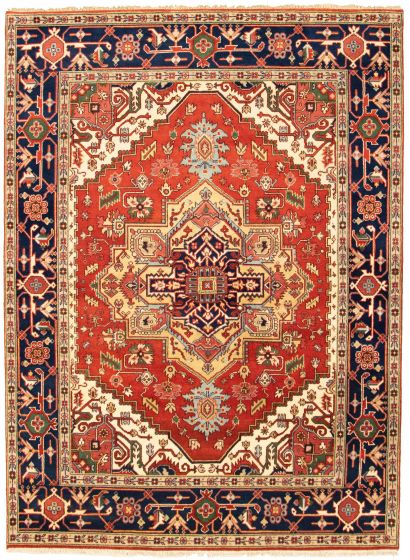 Bordered  Traditional Brown Area rug 6x9 Indian Hand-knotted 314316