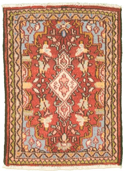 Bordered  Traditional Red Area rug 2x3 Persian Hand-knotted 324770