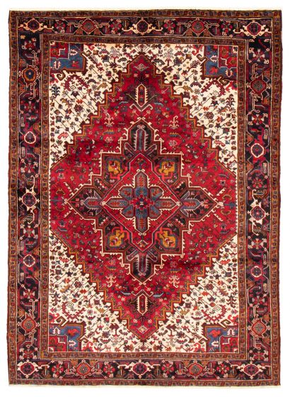 Bordered  Traditional Red Area rug 6x9 Persian Hand-knotted 371467