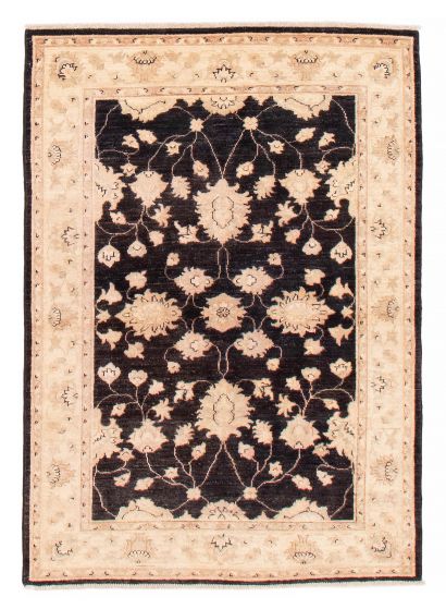 Bordered  Traditional Black Area rug 3x5 Afghan Hand-knotted 379432