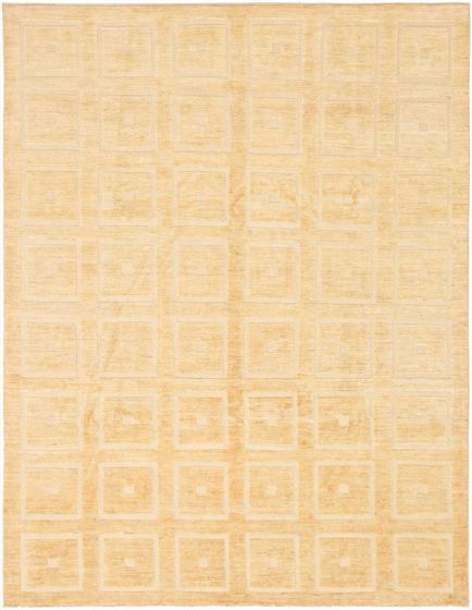 Carved  Transitional Ivory Area rug 6x9 Afghan Hand-knotted 301952