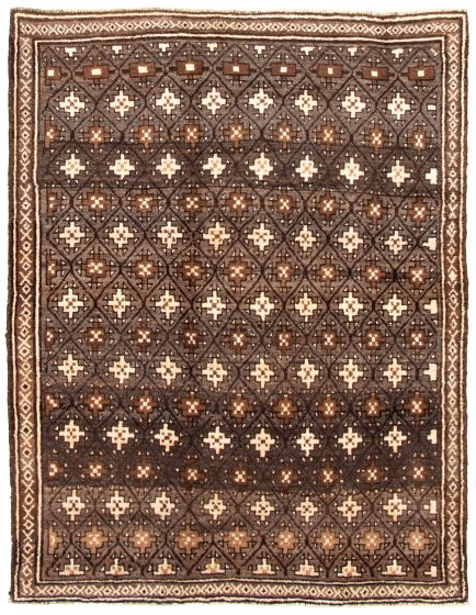 Bordered  Tribal  Area rug 5x8 Turkish Hand-knotted 326772