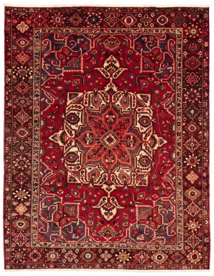 Bordered  Traditional Red Area rug 9x12 Persian Hand-knotted 368395