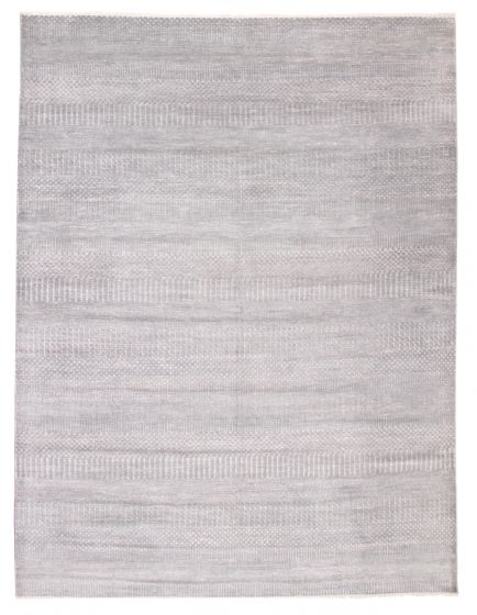 Transitional Grey Area rug 9x12 Indian Hand-knotted 377072