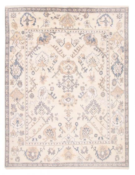 Bordered  Traditional Yellow Area rug 9x12 Indian Hand-knotted 377514