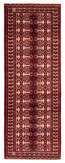 Traditional  Tribal Ivory Runner rug 8-ft-runner Afghan Hand-knotted 391906
