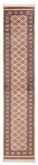 Geometric  Traditional Ivory Runner rug 12-ft-runner Pakistani Hand-knotted 390276