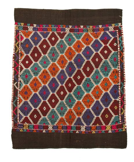 Flat-weaves & Kilims  Geometric Black Area rug Square Turkish Flat-weave 343638