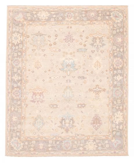 Bordered  Transitional Yellow Area rug 6x9 Pakistani Hand-knotted 381792