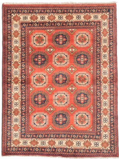 Traditional Brown Area rug 4x6 Afghan Hand-knotted 202929