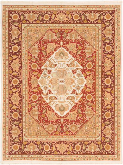 Bordered  Traditional Red Area rug 6x9 Chinese Flat-Weave 284984