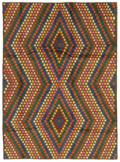 Bohemian  Tribal Green Area rug 6x9 Afghan Hand-knotted 353809
