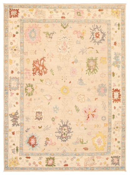 Bordered  Traditional Green Area rug 9x12 Pakistani Hand-knotted 367000