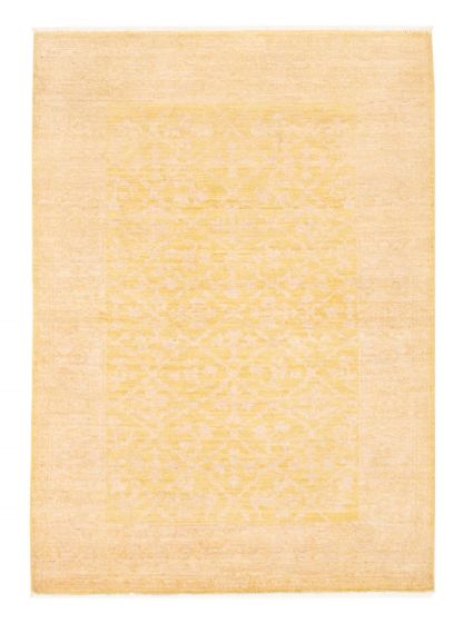 Transitional Ivory Area rug 3x5 Pakistani Hand-knotted 368481