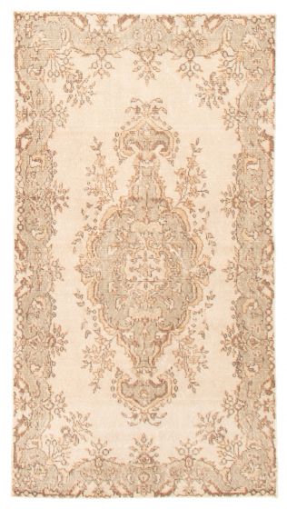 Traditional  Vintage Ivory Area rug 4x6 Turkish Hand-knotted 367644