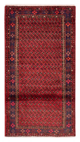 Bordered  Tribal Red Area rug 3x5 Turkish Hand-knotted 380153