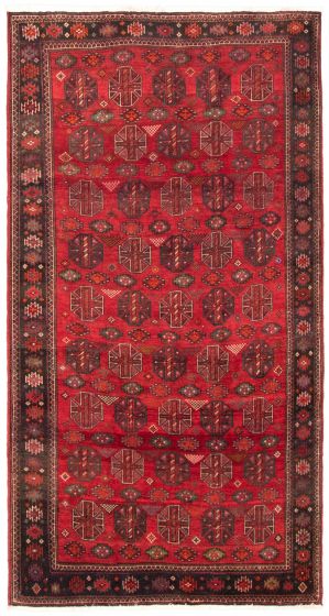 Bordered  Tribal Red Area rug Unique Turkish Hand-knotted 334359