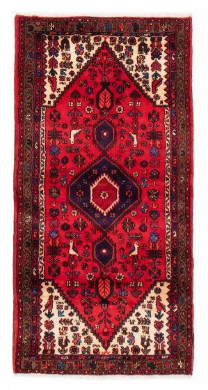 Bordered  Traditional Red Area rug 4x6 Turkish Hand-knotted 380320