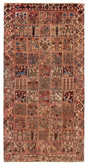 Geometric  Vintage/Distressed Brown Area rug 5x8 Turkish Hand-knotted 393189