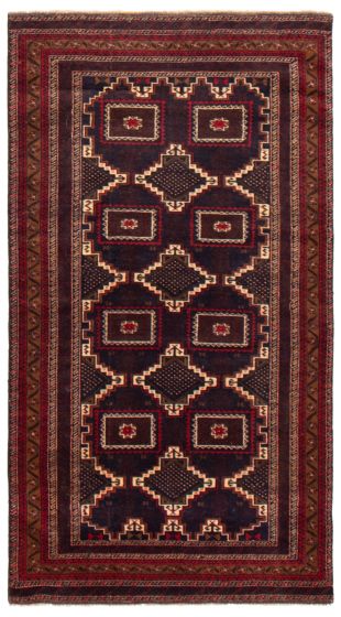 Geometric  Tribal Blue Area rug 4x6 Afghan Hand-knotted 367712