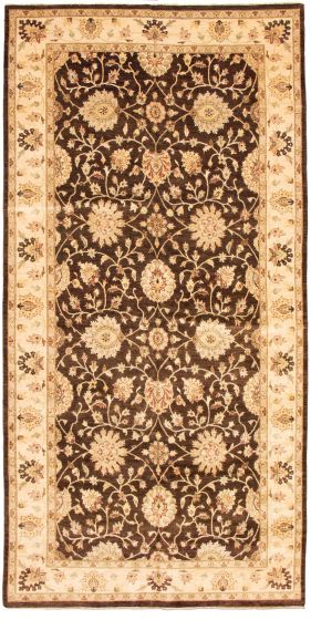 Bordered  Traditional Brown Area rug Unique Pakistani Hand-knotted 338591