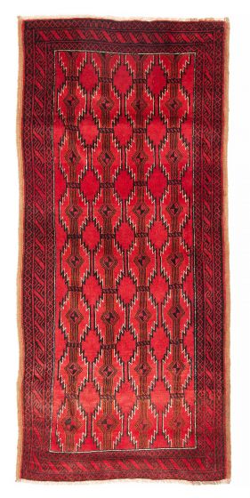 Bordered  Tribal Red Area rug 4x6 Persian Hand-knotted 381445