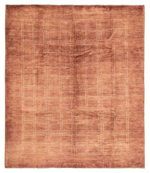 Casual  Transitional Brown Area rug 6x9 Pakistani Hand-knotted 362567
