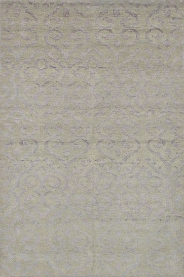 Transitional Green Area rug 5x8 Indian Hand-knotted 221820