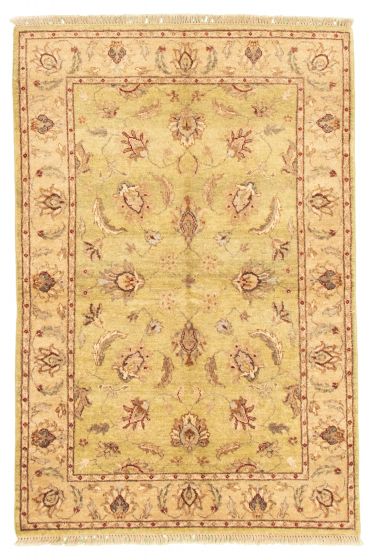Bordered  Traditional Green Area rug 3x5 Afghan Hand-knotted 318155