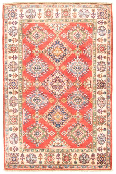 Bordered  Traditional Red Area rug 3x5 Afghan Hand-knotted 328949