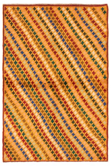 Bohemian  Tribal Orange Area rug 3x5 Afghan Hand-knotted 353747
