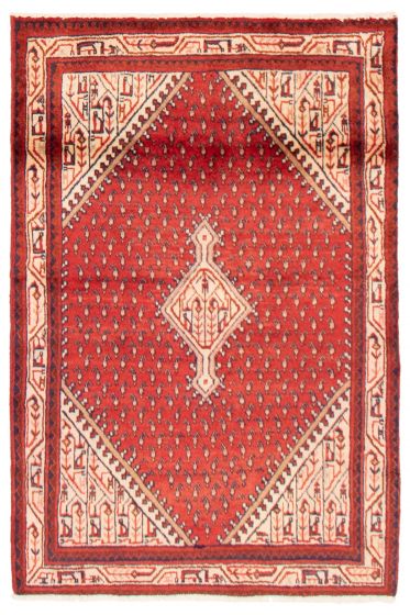 Bordered  Traditional Red Area rug 3x5 Persian Hand-knotted 365083
