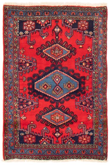Bordered  Traditional Red Area rug 3x5 Persian Hand-knotted 371786